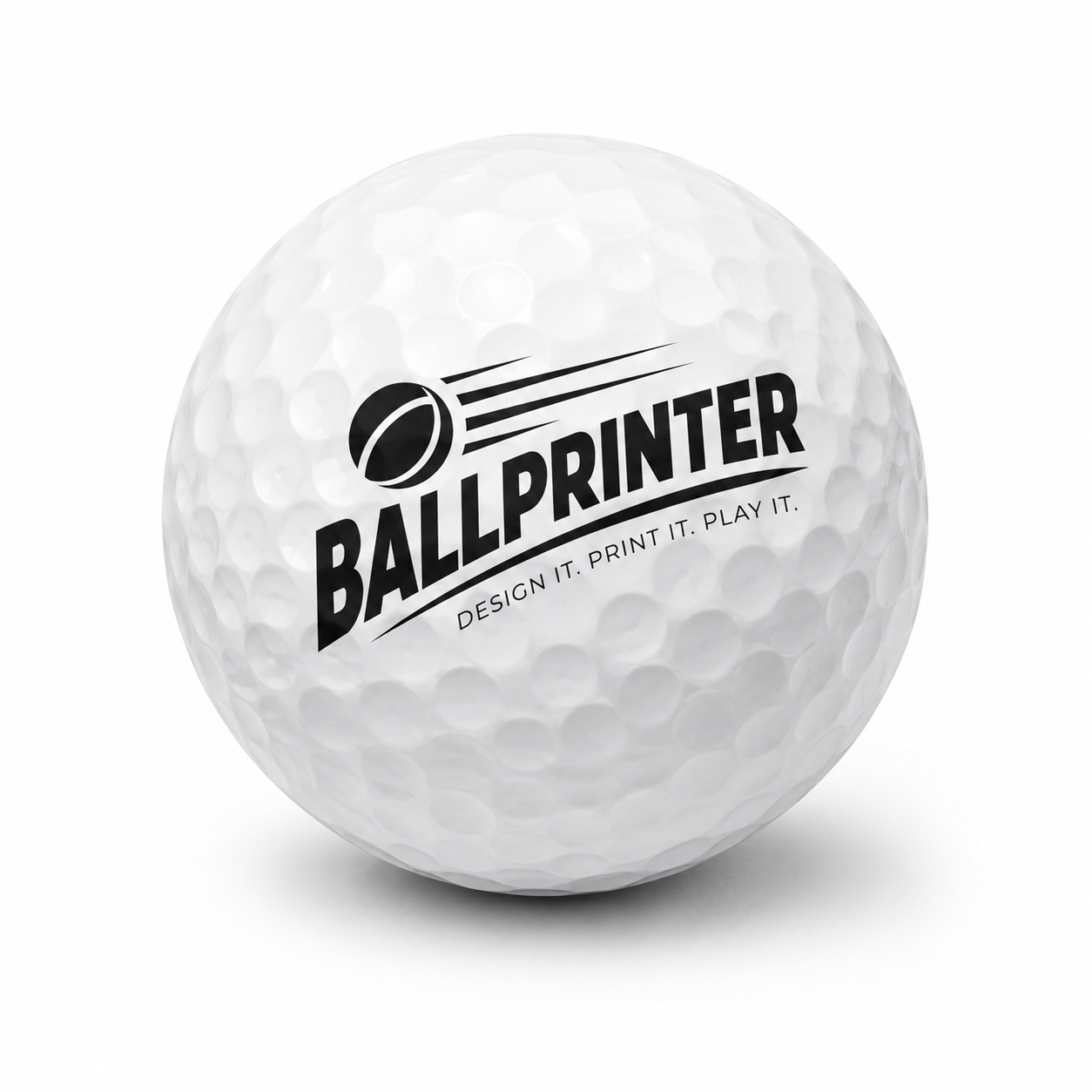 Close-up of a golf ball with a personalised print