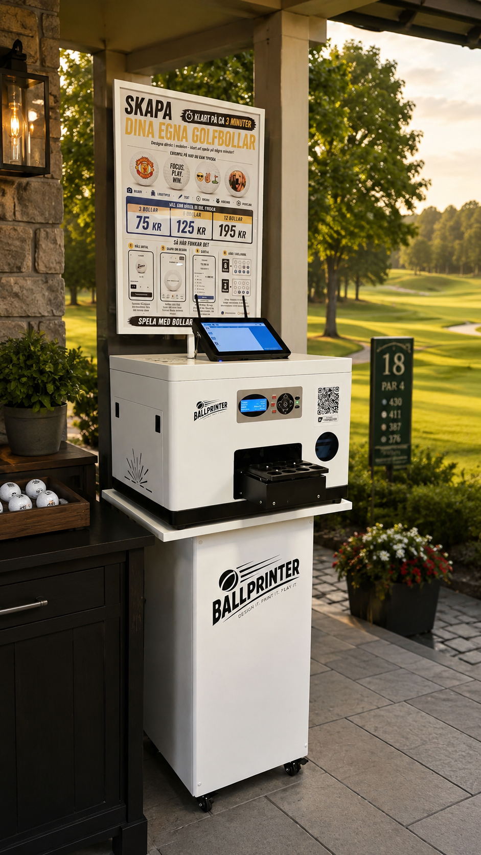 Guest using a mobile phone inside a premium golf club